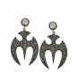 925 Sterling Silver Pave Diamond Bat Earring Handmade Diamond Batman Earring.