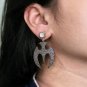 925 Sterling Silver Pave Diamond Bat Earring Handmade Diamond Batman Earring.