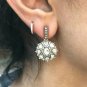 Pave Diamond Earring Rose Cut Diamond Dangle Earring 925 Silver Diamond Gift.