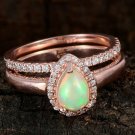 Ethiopian Opal Halo Ring 925 Silver Pave Diamond Anniversary Ring Fine Jewelry. Ethiopian Opal Halo Ring 925 Silver Pave Diamond Anniversary Ring Fine Jewelry.