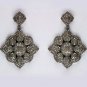 Flower Dangle Earring Pave Diamond 925 Silver Diamond Genuine Handmade Jewelry.