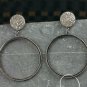 Pave Diamond Dangle Hoop Earring 925 Silver Diamond Earring Bridal Gift.