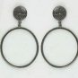 Pave Diamond Dangle Hoop Earring 925 Silver Diamond Earring Bridal Gift.