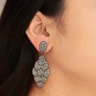 Natural Diamond Earring Handmade Dangle Earring 925 Sterling Silver Jewelry Gift Natural Diamond Earring Handmade Dangle Earring 925 Sterling Silver Jewelry Gift