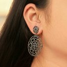 Edwardian Earring Pave Diamond 925 Silver Handmade Diamond Earring Birthday Gift Edwardian Earring Pave Diamond 925 Silver Handmade Diamond Earring Birthday Gift
