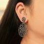 Edwardian Earring Pave Diamond 925 Silver Handmade Diamond Earring Birthday Gift