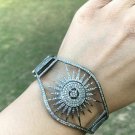 Sunburst Bracelet Pave Diamond Cuff Bracelet 925 Silver Diamond Bangle Jewelry. Sunburst Bracelet Pave Diamond Cuff Bracelet 925 Silver Diamond Bangle Jewelry.