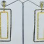 Pave Diamond Rectangle Dangle Earring 925 Silver Diamond Long Wedding Earring.