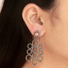 Round Bail Earring Pave Diamond 925 Silver Fashion Diamond Earring Birthday Gift