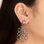 Round Bail Earring Pave Diamond 925 Silver Fashion Diamond Earring Birthday Gift