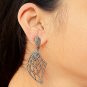 Fang Earring Pave Diamond 925 Silver Fashion Diamond Earring Mothers Day Gift.