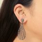 Tear Drop Earring Pave Diamond 925 Silver Fashion Earring Pave Diamond Jewelry.