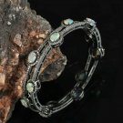 Natural Pave Diamond Bangle 925 Silver Ethiopian Opal Bangle Bracelet Fine Gift. Natural Pave Diamond Bangle 925 Silver Ethiopian Opal Bangle Bracelet Fine Gift.