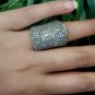 Pave Diamond Half Finger Ring Solid 925 Silver Handmade Fine Jewelry For Gift's.