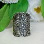 Pave Diamond Half Finger Ring Solid 925 Silver Handmade Fine Jewelry For Gift's.