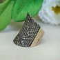 Pave Diamond Half Finger Ring Solid 925 Silver Handmade Fine Jewelry For Gift's.