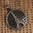 Pave Diamond Eiffel Tower Pendant 925 Sterling Silver Pave Diamond Jewelry.