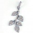 Pave Diamond Leaf Pendant Findings 925 Sterling Silver Pendant For Women Girls. Pave Diamond Leaf Pendant Findings 925 Sterling Silver Pendant For Women Girls.