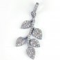 Pave Diamond Leaf Pendant Findings 925 Sterling Silver Pendant For Women Girls.