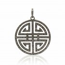 Pave Diamond Designer Circle Pendant 925 Silver Handmade Diamond Valentines Gift