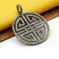 Pave Diamond Designer Circle Pendant 925 Silver Handmade Diamond Valentines Gift