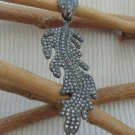 Pave Diamond Leaf Pendant 925 Silver Diamond Birthday Pendant Charm Gift. Pave Diamond Leaf Pendant 925 Silver Diamond Birthday Pendant Charm Gift.