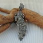 Pave Diamond Leaf Pendant 925 Silver Diamond Birthday Pendant Charm Gift.