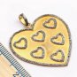 Pave Diamond Pendant 925 Silver Two Tone Heart Pendant Handmade Pendant Gift.