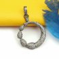 Round Pendant Pave Diamond 925 Silver Diamond Fine Jewelry Pendant.
