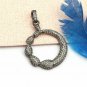 Round Pendant Pave Diamond 925 Silver Diamond Fine Jewelry Pendant.