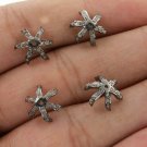 Flower Beads Caps 925 Silver Pave Diamond Half Cap Beads Additional Jewelry.