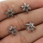 Flower Beads Caps 925 Silver Pave Diamond Half Cap Beads Additional Jewelry.