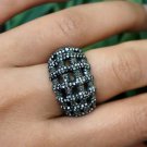 Victorian Style Pave Diamond Ring 925 Silver Diamond Dome Ring Wedding Day Ring.