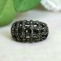 Victorian Style Pave Diamond Ring 925 Silver Diamond Dome Ring Wedding Day Ring.