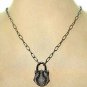 Natural Diamond Padlock Necklace 925 Sterling Silver Everyday Fashion Jewelry.