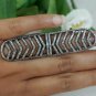 Diamond Full Finger Ring 925 Silver Natural Diamond Designer Knuckle Ring Band.