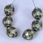 Oval Rosecut Diamond Ball Beads Findings 925 Silver Diamond Beads Silver Polki.