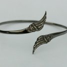 Pave Diamond angle wing cuff Bracelet 925 Sterling Silver Diamond Bracelets n