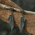 925 Sterling Silver Pave Diamond Dangle Earring Silver Designer Christmas Gift.