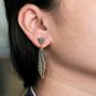 925 Sterling Silver Pave Diamond Dangle Earring Silver Designer Christmas Gift.