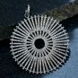 925 Sterling Silver Diamond Round Disc Pendant Handmade Designer Diamond Pendant