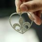925 Sterling Silver Diamond Fleur De Lis Heart Pendant Unisex Diamond Jewelry.
