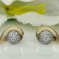 Half Heart Diamond Earring 14k Solid Gold Ear Stud For Girlfriend Birthday Gift.