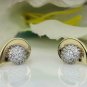 Half Heart Diamond Earring 14k Solid Gold Ear Stud For Girlfriend Birthday Gift.