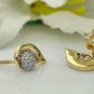 Half Heart Diamond Earring 14k Solid Gold Ear Stud For Girlfriend Birthday Gift.