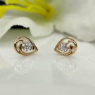 14k Solid Gold Drop Shape Ear Stud Natural Diamond Earring For Girlfriend Gift.