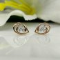 14k Solid Gold Drop Shape Ear Stud Natural Diamond Earring For Girlfriend Gift.