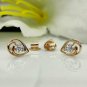 14k Solid Gold Drop Shape Ear Stud Natural Diamond Earring For Girlfriend Gift.