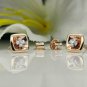 Tiny Square Diamond Earring 14k Solid Gold Women Birthday Rose Gold Ear Stud.