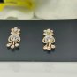Flower Earring 14k Solid Gold Diamond Floral Studs Earrings Birthday Ear Gift.
